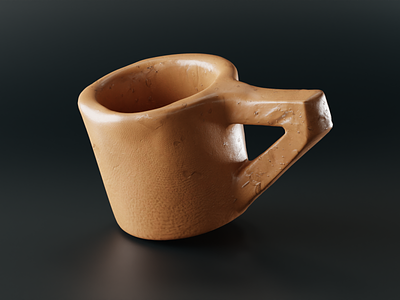 Clay cup blender clay coffee cup espresso rendering