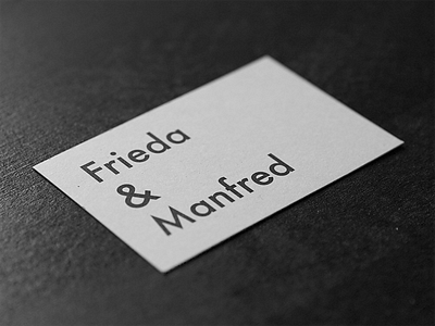 Frieda & Manfred ampersand black business card futura grain monochrome paper recycling texture white