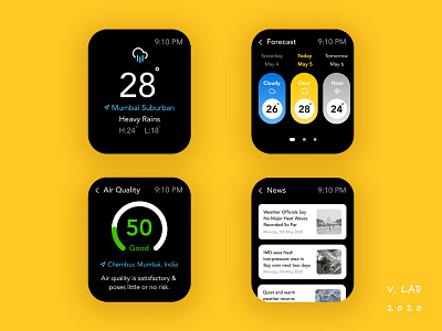 Weather forecast App for WatchOS | UI Design Concept