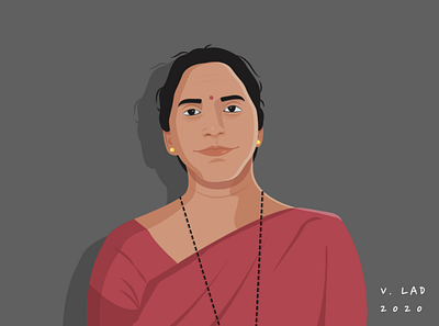 Happy Birthday Mother ! adobe illustrator art design digital art flat design graphic design happy birthday illustration indian mother saree vector