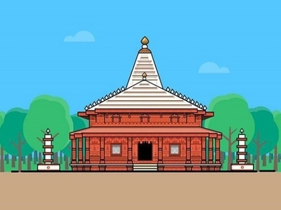 Ganpatipule Temple , Kokan , India adobe illustrator adobe photoshop art design digital art flat graphic design illustration india temple vector