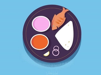 Malvani Dish adobe illustrator adobe photoshop art design digital art fish flat food graphic design illustration indian vector