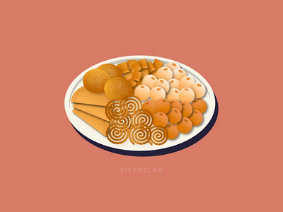 Diwali Faral ( snacks ) art design diwali festival flat design food graphics illustration india snacks vector