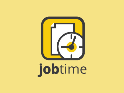 jobtime logo clean flat flat design job logo logo design minimalistic simple