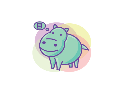 colorful hippo clean colorful cute hippo logo design minimal minimalistic simple