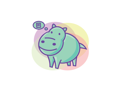 colorful hippo