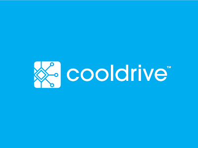 Cooldrive blue clean led logo design minimal simple white