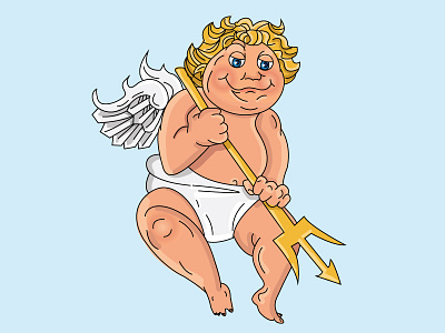 baby angel for french fry heaven clean flat illustration illustrator simple