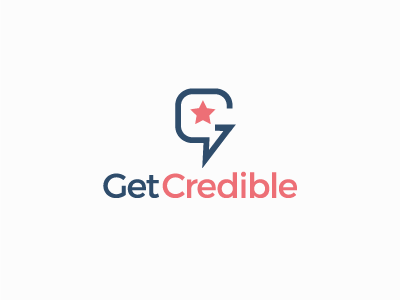 Get Credible logo design clean logo design simple logo speech balloon star