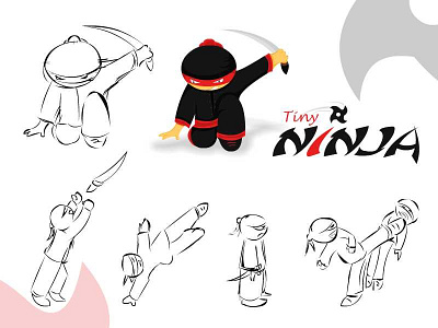 Making Tiny Ninja Poses 2d art animation branding design illustration vector