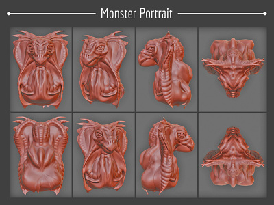 Monster Portrait 3d 3d art 3d modeling blender3d clay model portrait sculpting