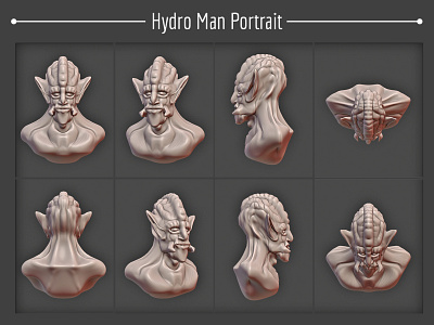 Hydro Man Portrait 3d 3d art 3d modeling blender3d clay model portrait sculpting