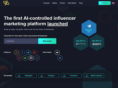 Landing page for a AI project