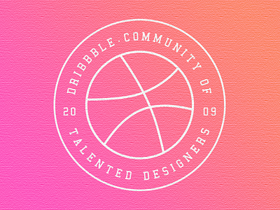 Hello Dribbble! debut dribbble seal gradient invite thank you