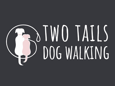 Two Tails Dog Walking / Logo Design branding design flat illustration logo vector