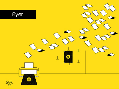 flyer Concept flyer portfolio printer yellow