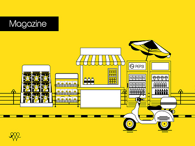 Magazine concept magazine motorbike portfolio yellow