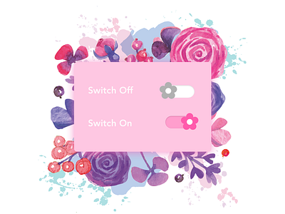 Day 15 :Switch Off daily flower pink purple ui