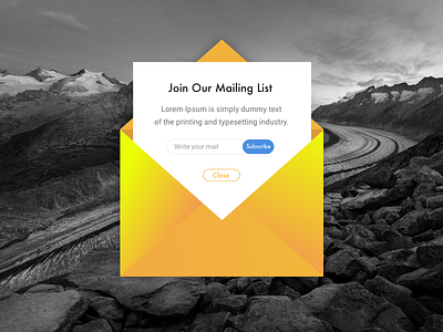 Day 16 : Pop up daily envelope pop ui up yellow