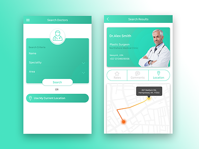 Day 25 Location Tracker daily doctor green location tracker ui