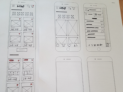 E-commerce store wireframe