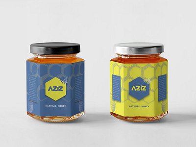 Aziz Natural Honey Brand brand brand design branding branding design honey jar natural packaging packaging design