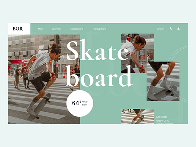 Ecommerce Web UI animation coloful creative design ecommerce longboard minimal skateboard ui ux web