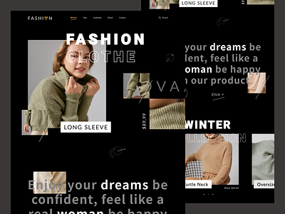 Fashion Web UI branding buy collection creative design fashion minimal shop shopping typography ui ux web winter women