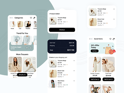 E-commerce Mob UI buy clothes coloful color creative design discount ecommerce fashion minimal mobile mobile ui offer shopping ui ux