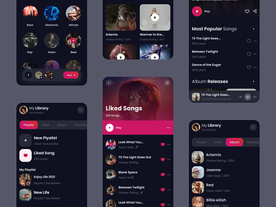 Music App UI buy design listen minimal music play song ui ux