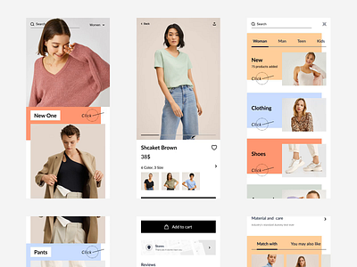 Ecommerce UI App buy clothe coloful creative design ecommerce minimal order shop ui ux