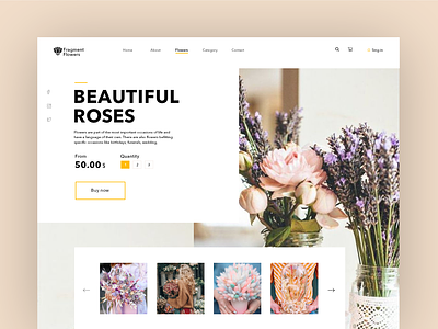 Flowers Website UI beautiful buy design flower minimal nice shopping small typography ui ux web website