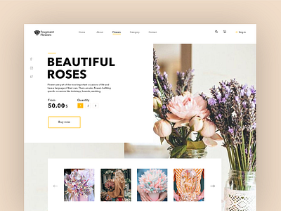 Flowers Website UI beautiful buy design flower minimal nice shopping small typography ui ux web website