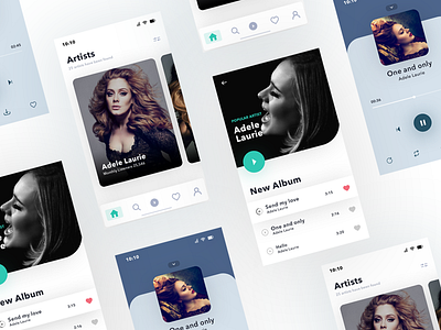 MUSIC APP beautiful coloful creative design fashion minimal music music app typography ui ux web website