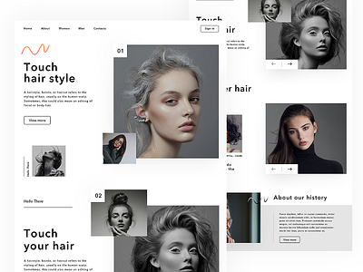 Hair Web UI beautiful coloful creative design fashion hair minimal style ui ux web website