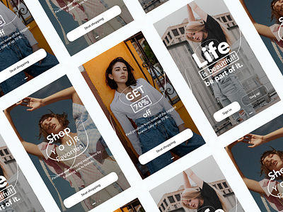 Shop Mobile App UI coloful creative design minimal mobile ui shop sign in signup ui ux