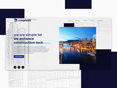 Simple5d Web Design Concept abstract branding construction corporate design kathmandu landing nepal ui ux web website