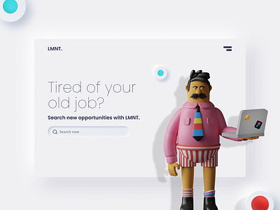 LMNT. : Job hunt site concept 3d branding corporate design hunt illustration job nepal neumorphic neumorphism saly ui ux webdesign