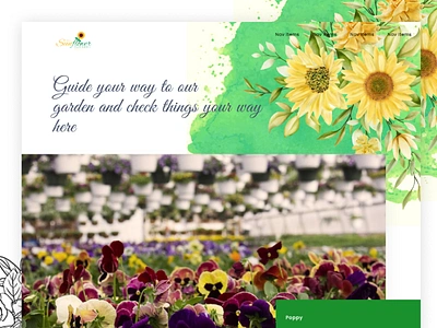 New Sunflower Nursery abstract branding corporate design floral kathmandu nature nepal sunflower typography ui ux watercolor web website