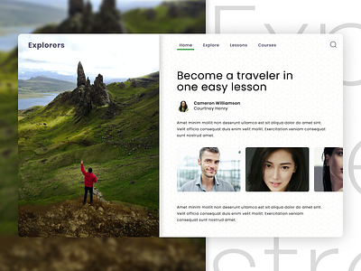 Explorers: Online learning platform app app design branding corporate design education elearning kathmandu learning nepal travel traveler typography ui ux wanderlust website