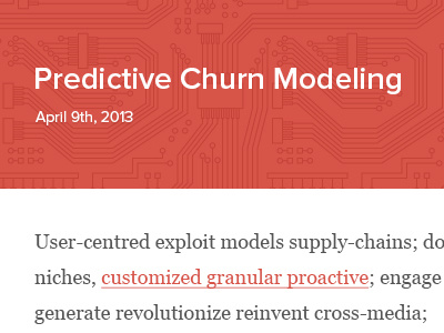 Predictive Churn Modeling