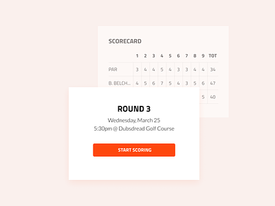 Spark Golf - Scorecard golf ios layout sports ui ux