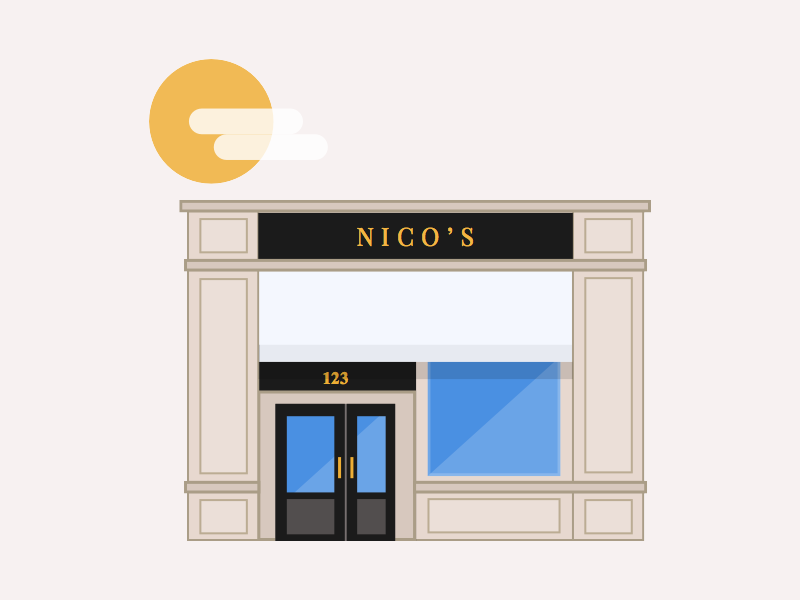 Nico's nicos onboarding restaurant icon illustration
