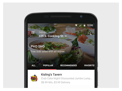 OrderUp Android android discovery food material design