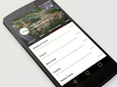 OrderUp Menu - Android android app food material design menu moble nalley fresh restaurant salad ui ux