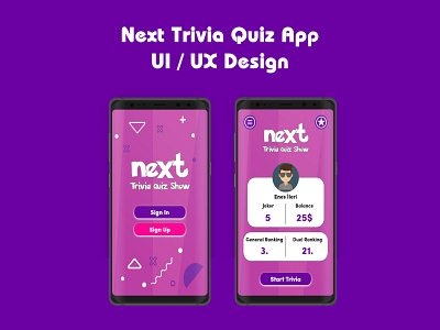 Trivia Quiz App Design app design game game design login quiz splash trivia typography ui uiux ux