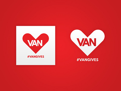 #VanGives Brand - Logo Design brand design heart logo minimalist social good social impact vancouver vangives