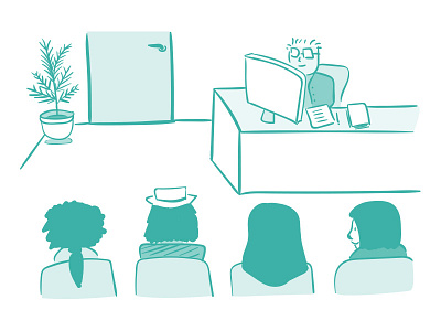 Waiting Room - Office - Illustration app illustration office saas services startup ui ux