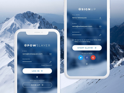 Sign Up & Log In Screen / DailyUI 001 001 app blue clean concept dailyui design interface ios iphone login mobile sign up signup sports ui ui design uiux user interface ux
