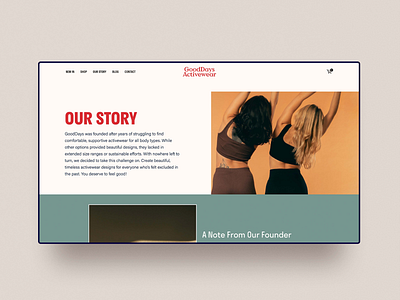 GoodDays Activewear Website Design